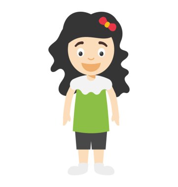 Çocuk çizgi film kız portresi tam uzunlukta 