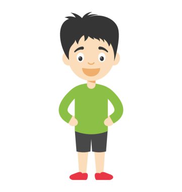 Sevimli çizgi çocuk mutlu ruh hali 