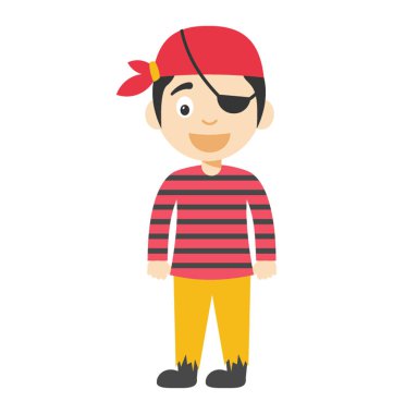 Şirin korsan çocuk çizgi film karakteri korsan bandana ile 