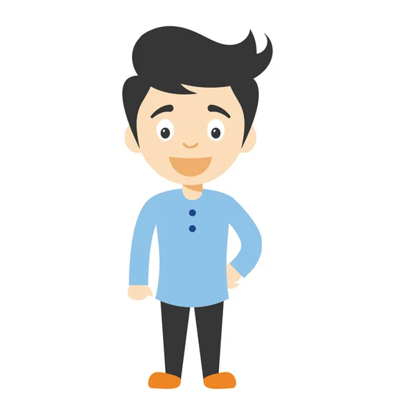 Desenhos Animados Personagem Menino Animado —  Vetores de Stock