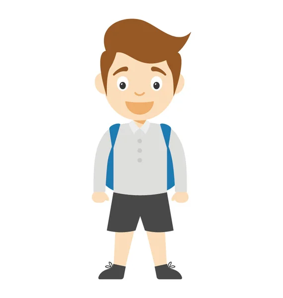 Personagem Desenho Animado Bonito Estudante Com Mochila —  Vetores de Stock