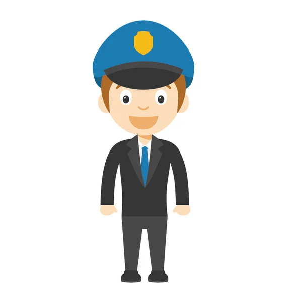 Polizist Offizier Cartoon Figur — Stockvektor