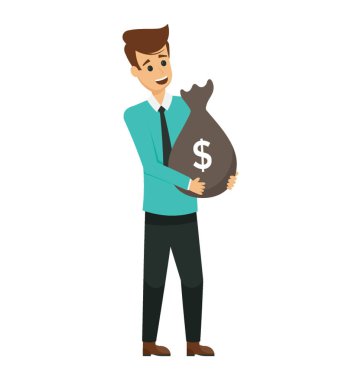 Para çuval, tutan bir çizgi film karakteri bir yatırımcı olabilir 