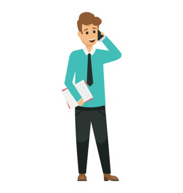 Genç işadamı smartphone üzerinde arama yapma 