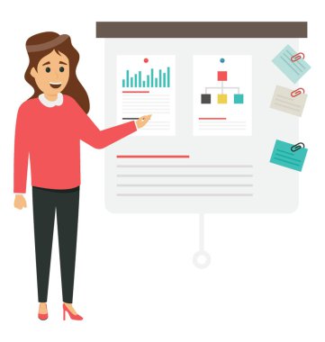 Beyaz tahta kadın Proje Yöneticisi 