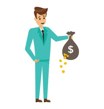 Para çuval, tutan bir çizgi film karakteri bir yatırımcı olabilir 