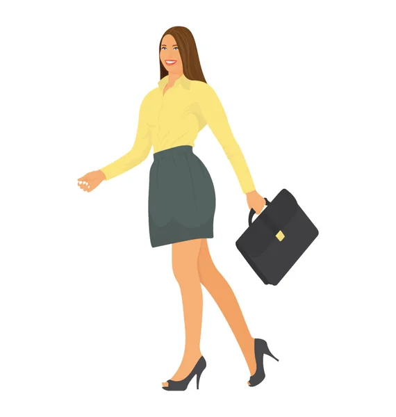 Personaje Mujer Negocios Estilo Oficina — Vector de stock