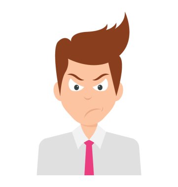 Öfke ifadeleri ile genç iş profesyonel