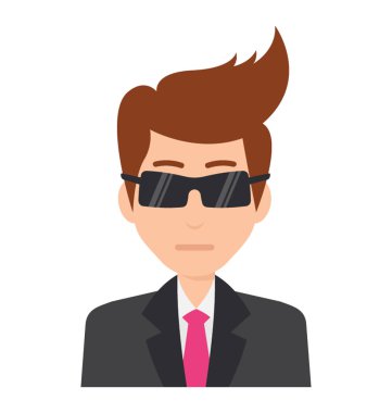 Kendine güvenen işadamı duran, güneş gözlüklü bir patron gibi olmak