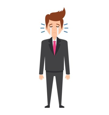 ağlayan adam ofis işçi işadamı karakter