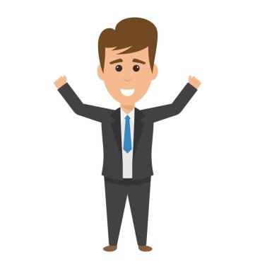 Neşeli mutlu işadamı duygularını ifade etme