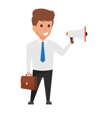 Bir varlık hoparlör üzerinden reklam bir pazarlama ekibi üyesi