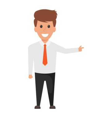 Davetkar bir jest olarak dışarı kollu bir örgütü üyesi