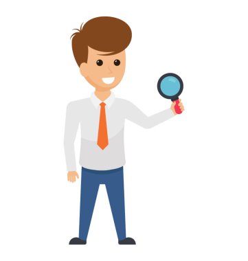 Bir erkek avatar bir büyüteç tutarak ve personel izleme açıklayan çevresinde arıyorsunuz.