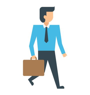 Evrak Çantası'nı işadamı çizgi film karakteri tasvir eden holding adam avatar 