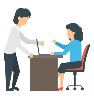 Resmi soyunma ofis resepsiyon açık resepsiyon bir adama yardım oturan bir bayan