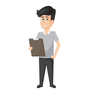 Elinde proje rapor okuma dosyası olan bir işadamı. 