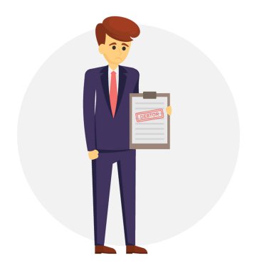 Bir borçlu sunmak için tasarlanmış bir çizgi film karakteri