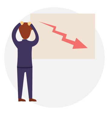 Düşen bir grafik sunmak ile hayal kırıklığına işadamı 