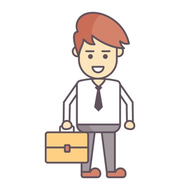 Evrak Çantası'nı tutarak ve ofise gidecek genç bir adam 