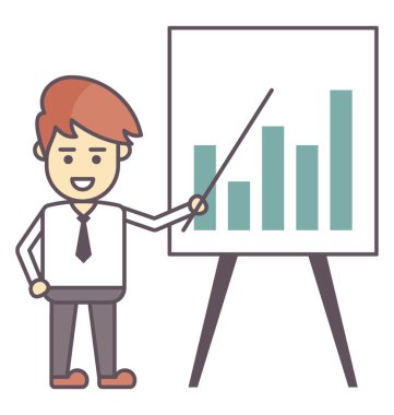 İş adamı sunum yapıyor