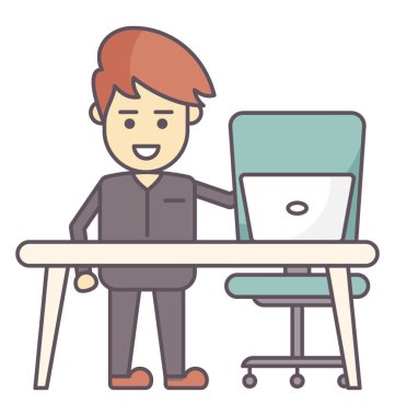 İşadamı laptopta çalışıyor. 