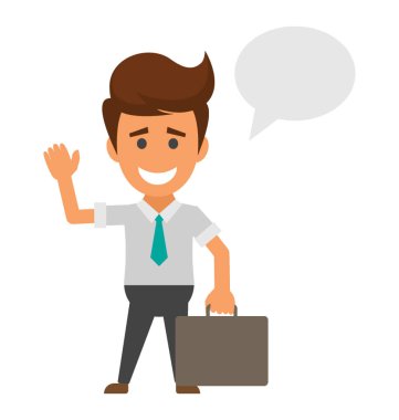 İşadamı düşünme balonu ile bir şey hakkında düşünme 