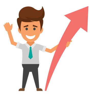 Bir başarı ok ve kariyer ilerleme simgeleyen işadamı