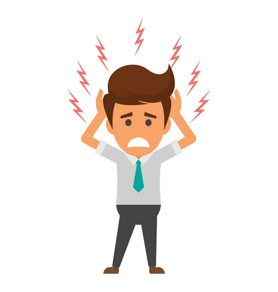 Young Business Professional Anger Expressions — Stock Vector