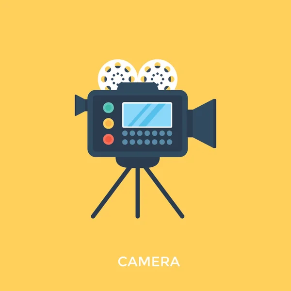 Відеокамера Плоский Значок Дизайну Джерело Створення Плівок Відеозапису — стоковий вектор