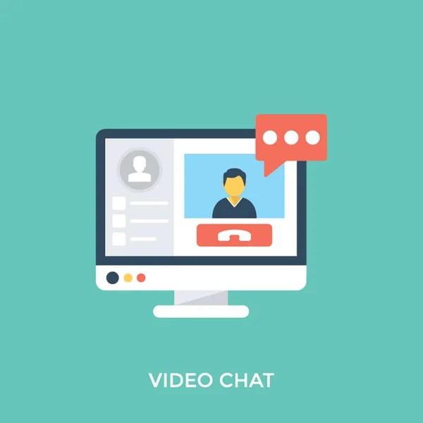 Emberek Kommunikációs Kapcsolat Keresztül Video Hív — Stock Vector