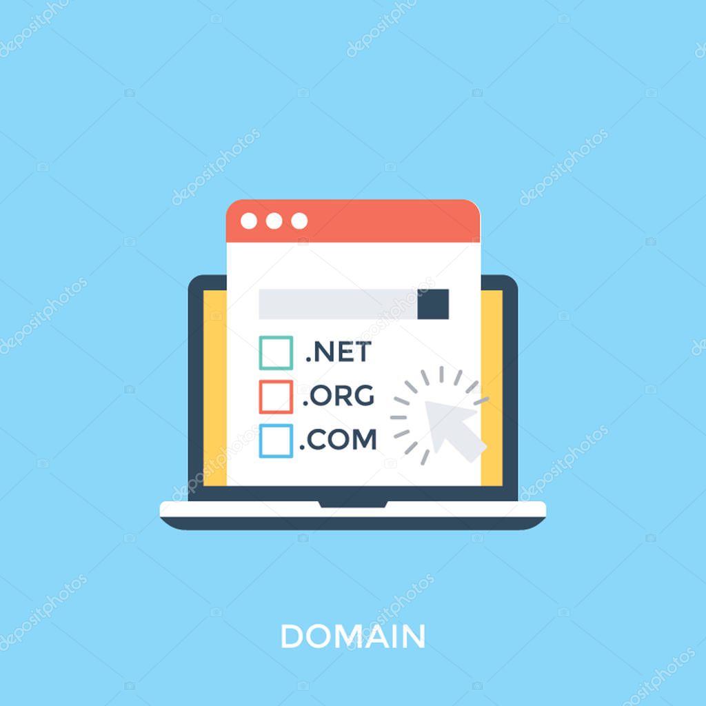 Flat icon design of domain name system