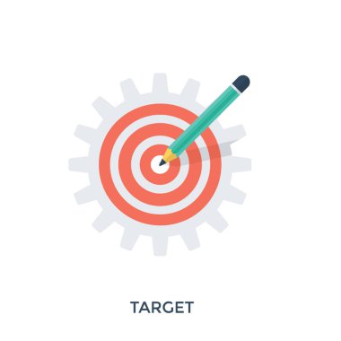 Düz simge resmini dart tahtası hedef 