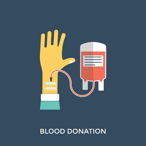 Tangan Dengan Dan Darah Transfusi Botol - Stok Vektor