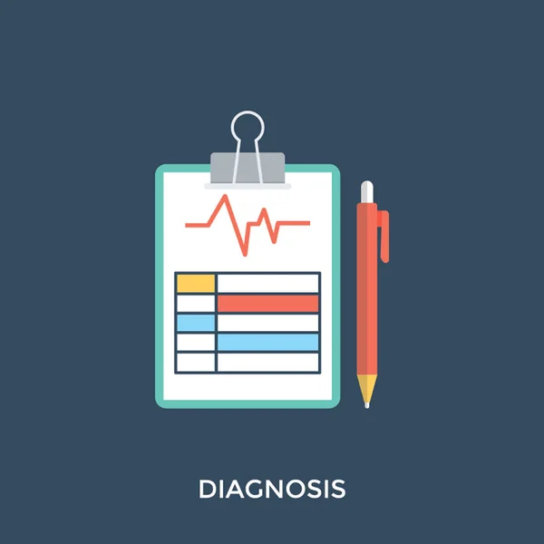 Flat Icon Design Medical Diagnosis — Stock Vector
