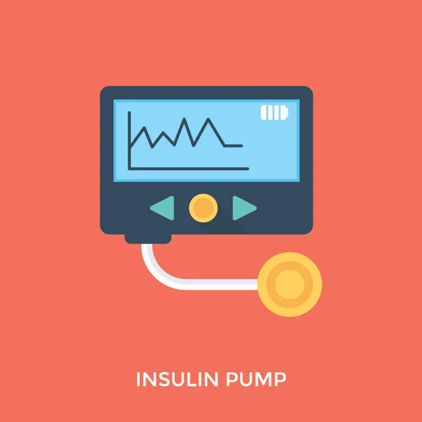 Écran Numérique Une Pompe Médicale Machine Appelée Pompe Insuline — Image vectorielle