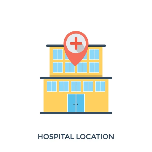 Architectural Building Design Hospital Location — Stock Vector