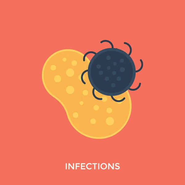Flat Icon Design Infectious Virus Bacteria — Stock Vector
