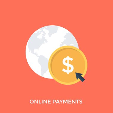 Bu simge expliciting online ödeme fikir dolar işareti olan bir ağ daire.