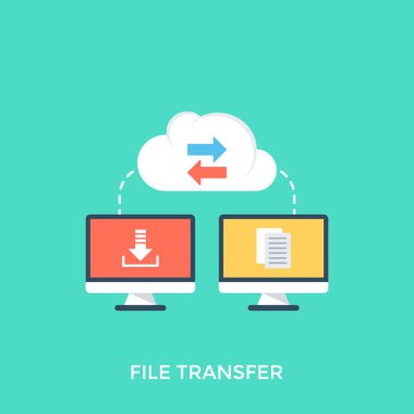 Gönderme ve dosya aktarımı kavramı temsil eden sistemlerde veri alma gösteren bir simge.