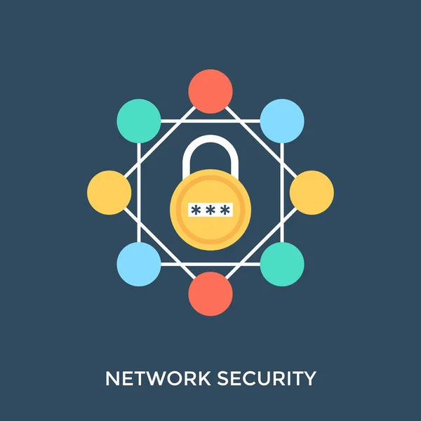 Device Icon Different Interconnections Image Lock Depicting Concept Network Security — Stock Vector