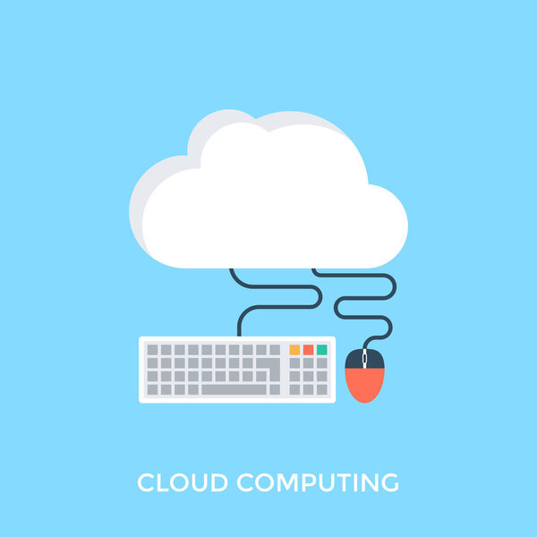 Иконка, объясняющая облако на экране с клавиатурой и мышью, представляющая концепцию облачных вычислений
.