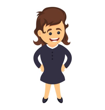 Beline kollarını ile tam boy poz genç iş kadını 