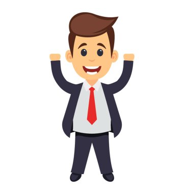 Memnun işadamı duygularını ifade etme 