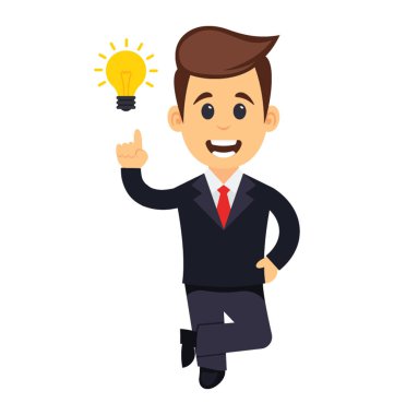 Görüntülenen bir fikir ile işadamı