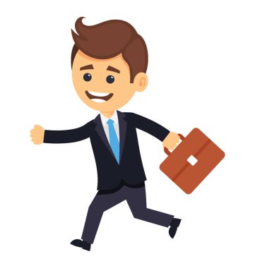 Evrak çantası ile çalışan acele, işadamı 