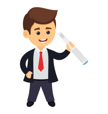 İşadamı spyglass arıyor. Gelecekteki iş umudu 