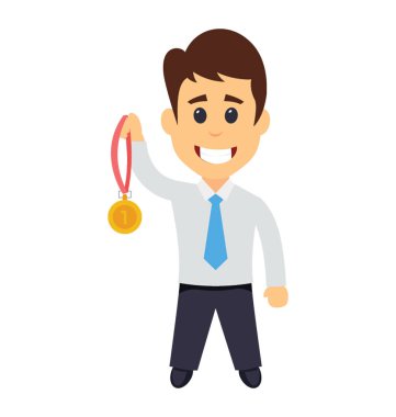 Madalya için ilk yer, iş kavramı lider şampiyonu 