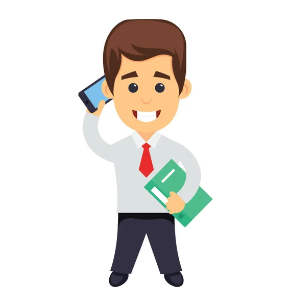 Homme Affaires Parlant Sur Smartphone — Image vectorielle