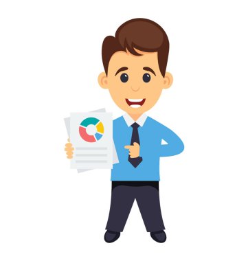 Pasta grafik, düz simgesi iş analisti, profesyonel veri bilim adamı